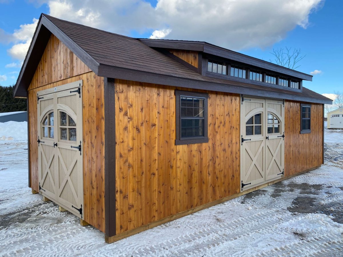 wood backyard storage shed