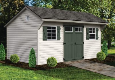 quaker style vinyl shed