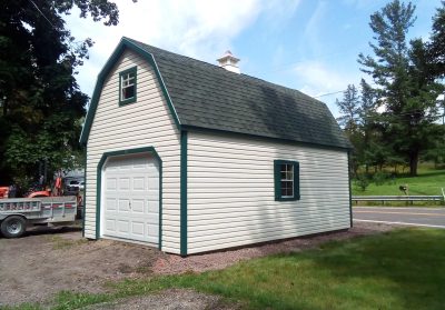 large two story storage shed