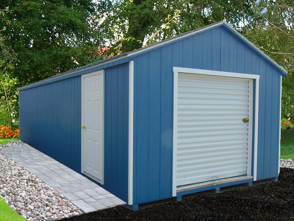 blue amish garage
